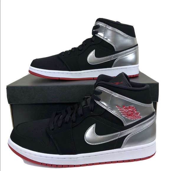 Jordan Other - Nike Air Jordan 1 Retro Mid Gym Red Silver 10.5